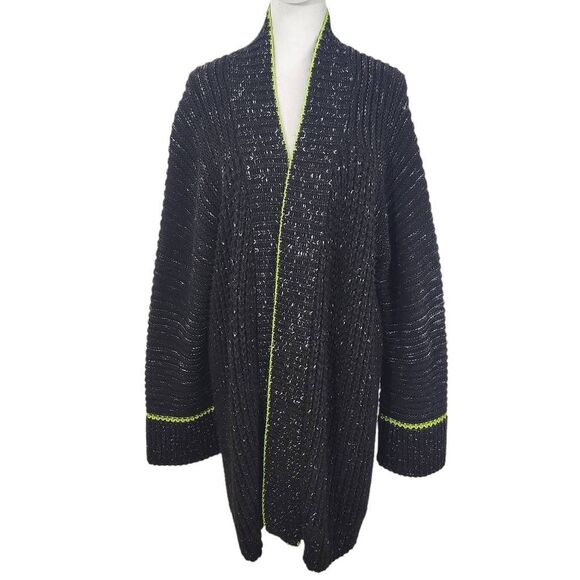 Express Black Oversized Cardigan Sweater Size Medium/Large Black Cardigan - Picture 1 of 9